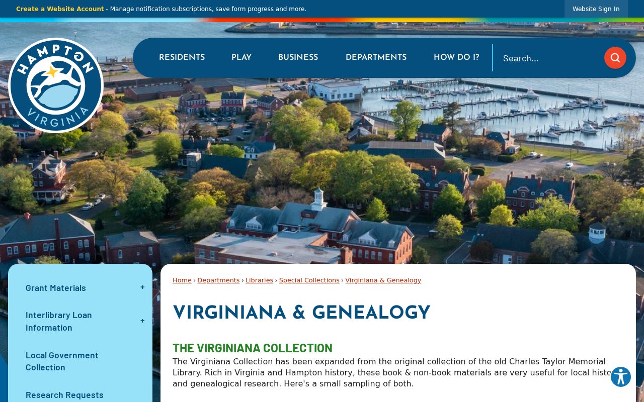 Hampton city directory Library Virginiana collection page