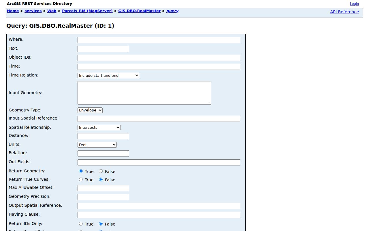Hampton street directory parcel query controls