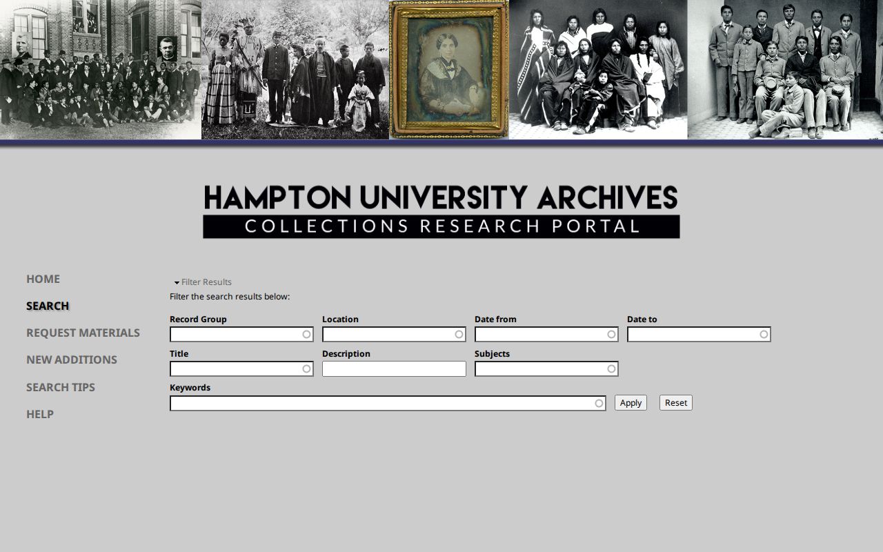 Hampton city directory University Archives search fields