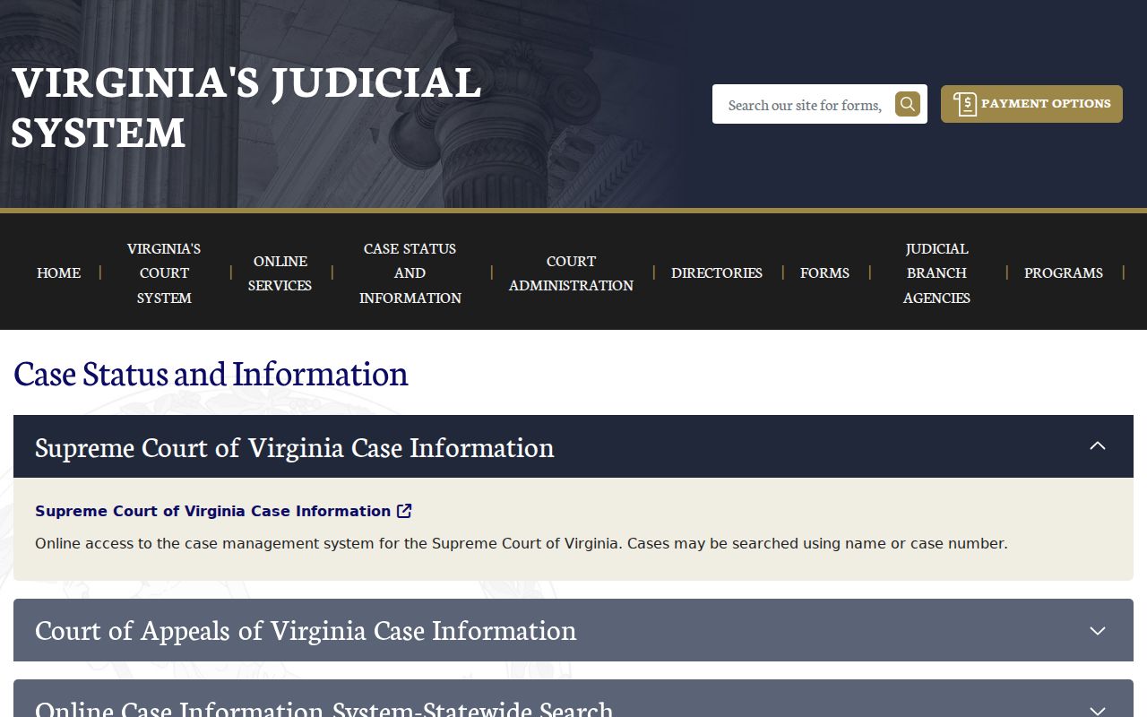 Hampton resident lookup through the Virginia court case search