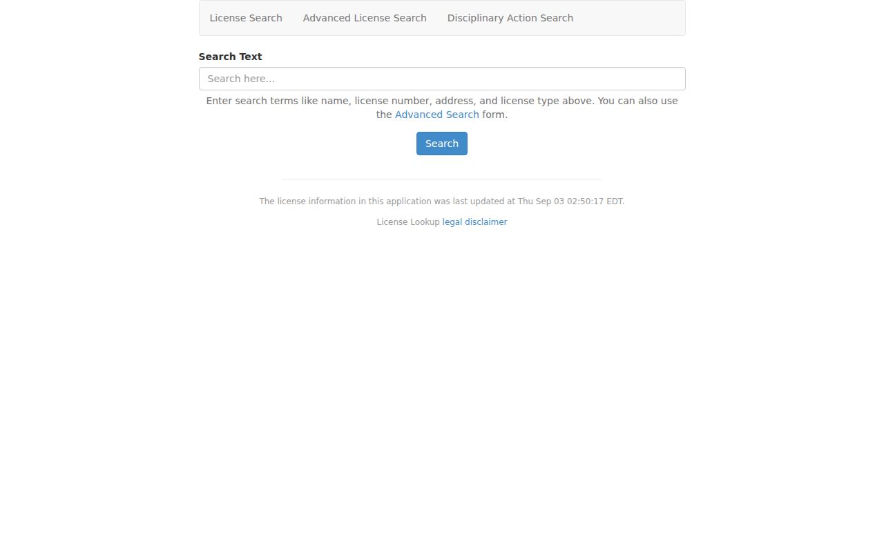 Hampton resident lookup through the Virginia DPOR license search